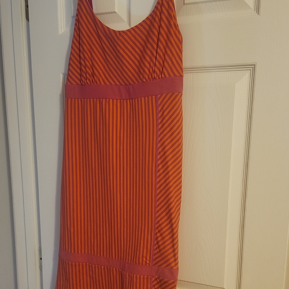 Title Nine Vibrant Striped Mini Dress in Orange and Pink